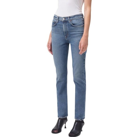 New Agolde Merrel Mid Rise Straight Leg Ankle Jeans Size 30 In Spellbound Wash - Picture 4 of 15